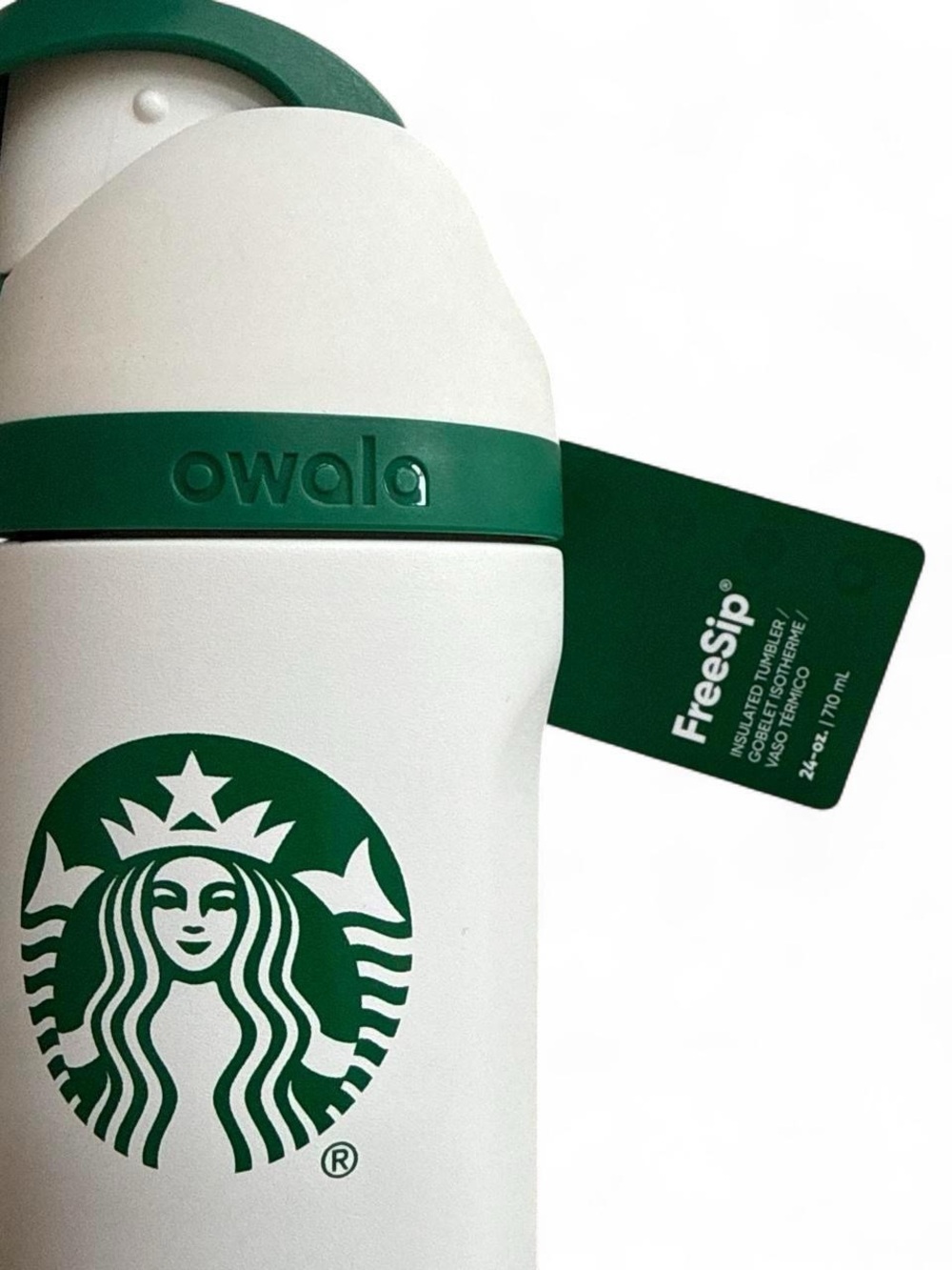 NEW Owala x Starbucks White and Green Insulated Travel Bottle